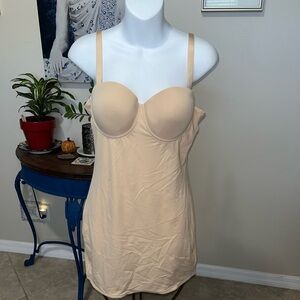 Tan Shapewear Dress Slip - Removable Interchangeable Straps - XL